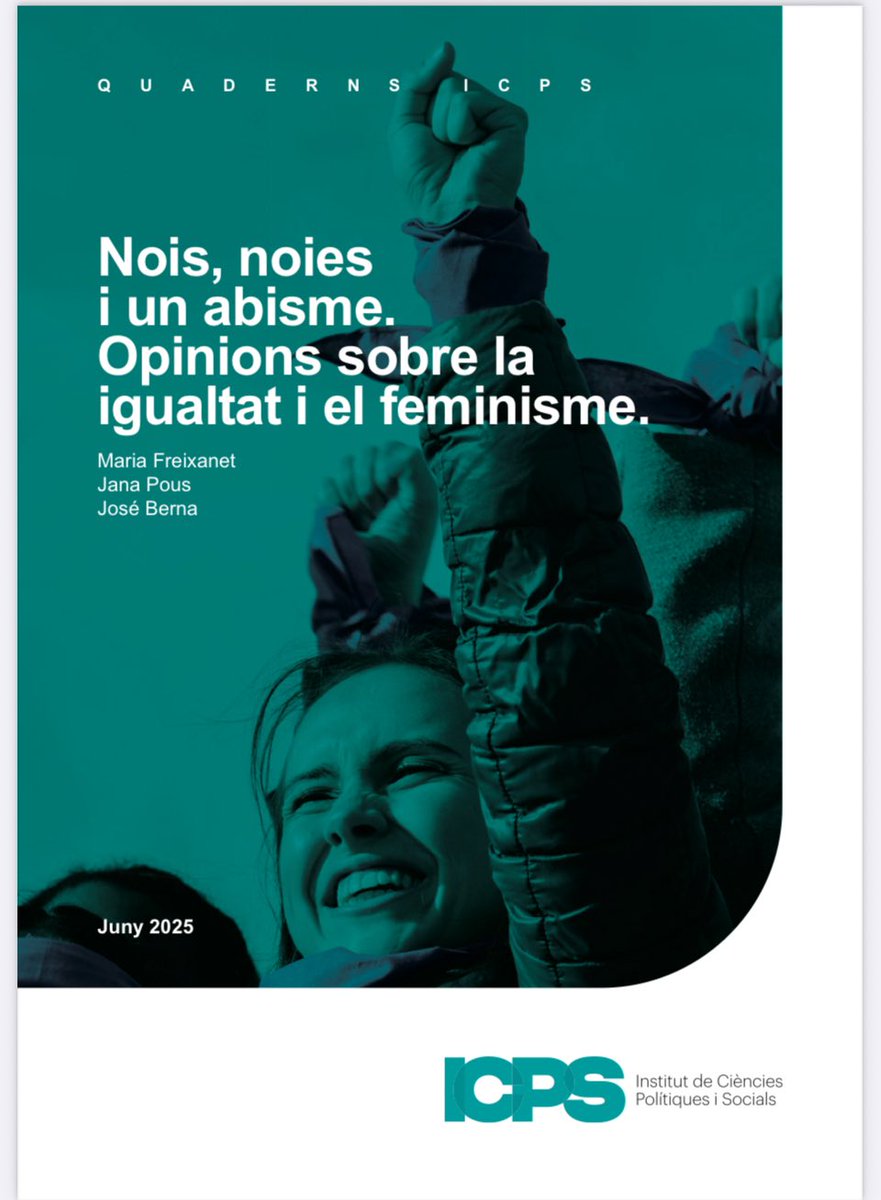 “Noia, noies
i un abisme.
Opinions sobre la igualtat y el feminisme”. Un trabajo del <a href="/InstitutICPS/">ICPS</a> liderado por <a href="/MariaFreixanet/">Maria Freixanet Mateo</a> #RecomiendoLeer 

icps.cat/archivos/Quade…