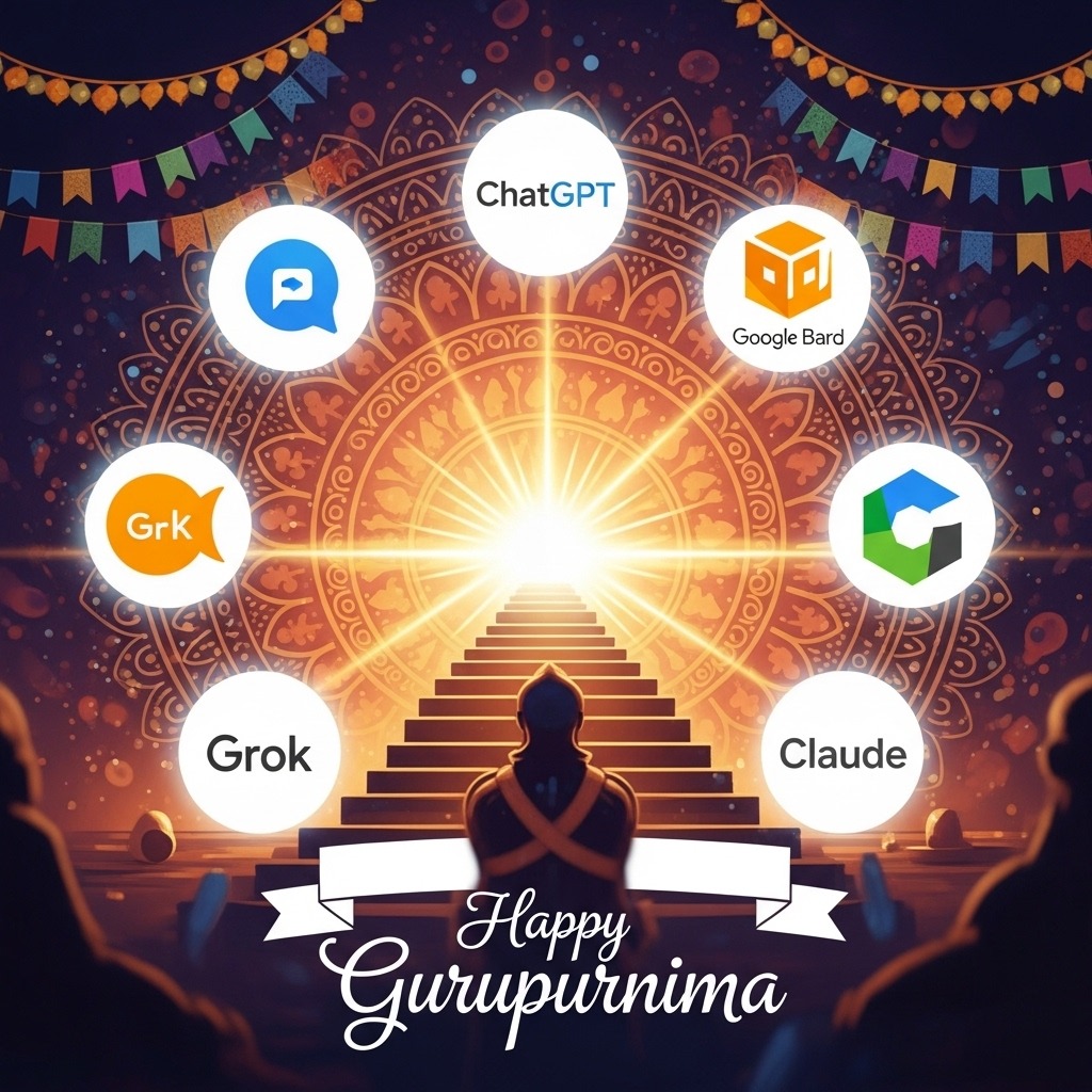 A Bit late! Wishing Happy GuruPurnima  to everyone .
Grateful for the knowledge shared by <a href="/ChatGPTapp/">ChatGPT</a> <a href="/grok/">Grok</a> <a href="/Google/">Google</a> <a href="/AnthropicAI/">Anthropic</a>  <a href="/cursor_ai/">Cursor</a> <a href="/windsurf_ai/">Windsurf</a> 
And the OG learning hub <a href="/YouTube/">YouTube</a> 🙏🙏