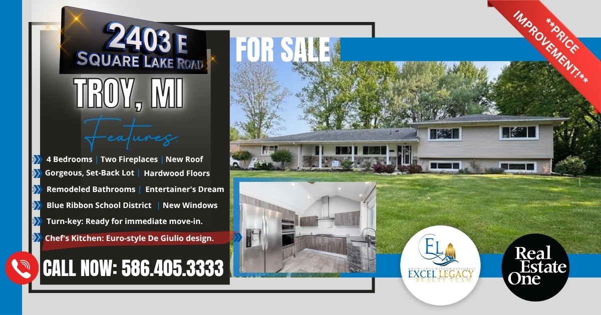 ExcelLegacyRT's tweet image. 🚨 Hot Property Just Hit the Market! 🚨
2403 E Square Lake Road, Troy, MI 48085 is waiting for you! Spacious layout, great location, and endless potential.
See why everyone’s talking about it:
excellegacyrealtyteam.com/d8rcce2y
#TroyHomes #TeamExcel #RealEstateIsAllWeKnow