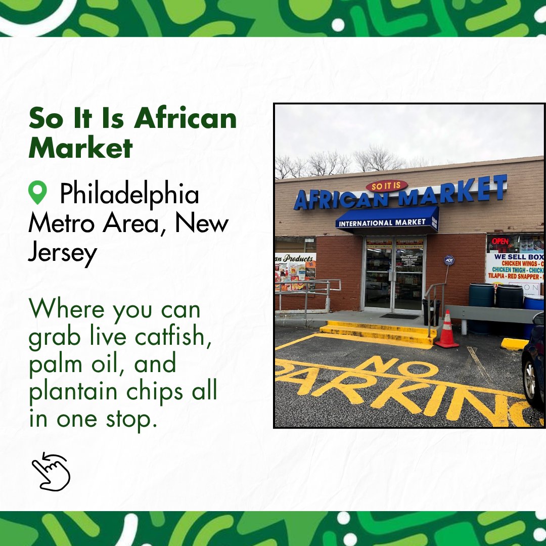 FunTimesMag's tweet photo. Swipe through and bookmark your next shopping spot! 🛒
#PhillyFoodie #AfricanFoodie #WestAfricanCuisine #NigerianFood #GhanaianFood #SheaButterGlow #PhillyEats #Bissap #CatfishPeppersoup #AfricanMarket https://t.co/Y2QzrxGBcu