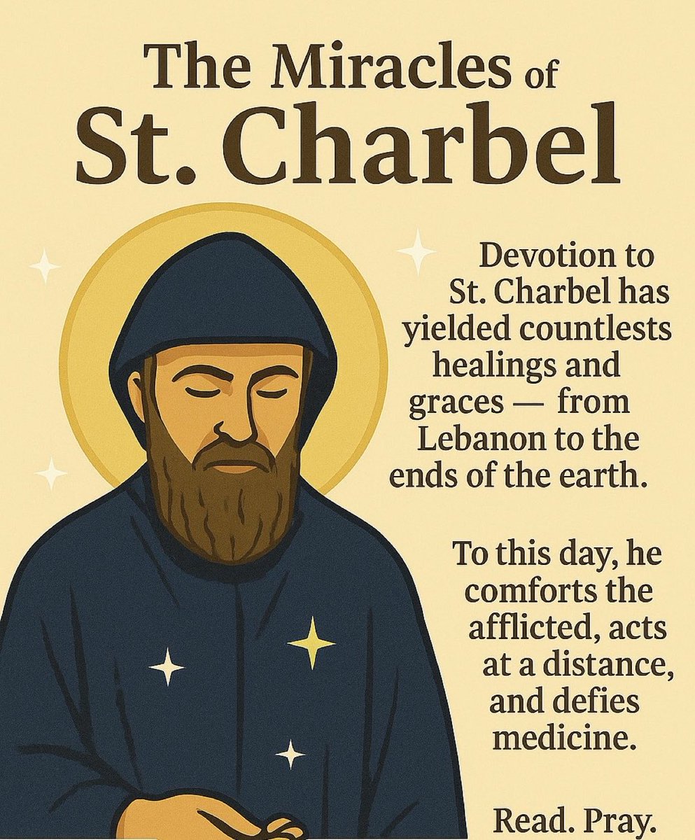 Here we go! 🔥 

Let’s talk about the miracles of St. Charbel - The Lebanese Wonder-Worker 🇱🇧🙏

From a tomb that glowed with light to healings that defy explanation, St. Charbel’s legacy is alive. 

Let’s walk through the incredible miracles.
#CatholicTwitter #orapronobis
🧵