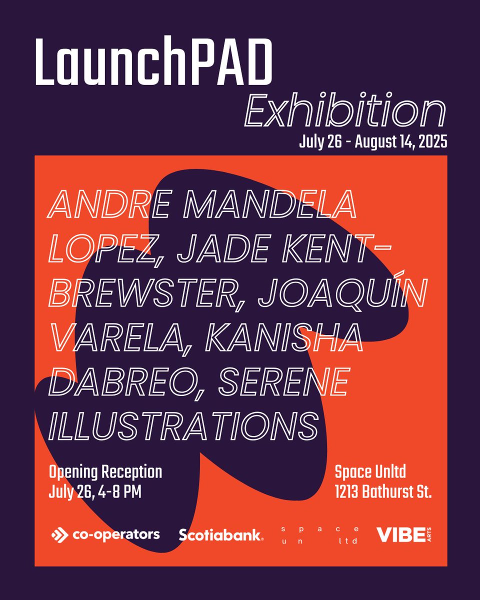 Join us for a community exhibition celebrating the talented artists of LaunchPAD Cohort III–VIBE Arts’ mentorship program for emerging arts educators!

🗓️ Opening: Sat, July 26, 4-8PM
📍 Space Unltd, 1213 Bathurst
🌟 Free to attend, all are welcome!
