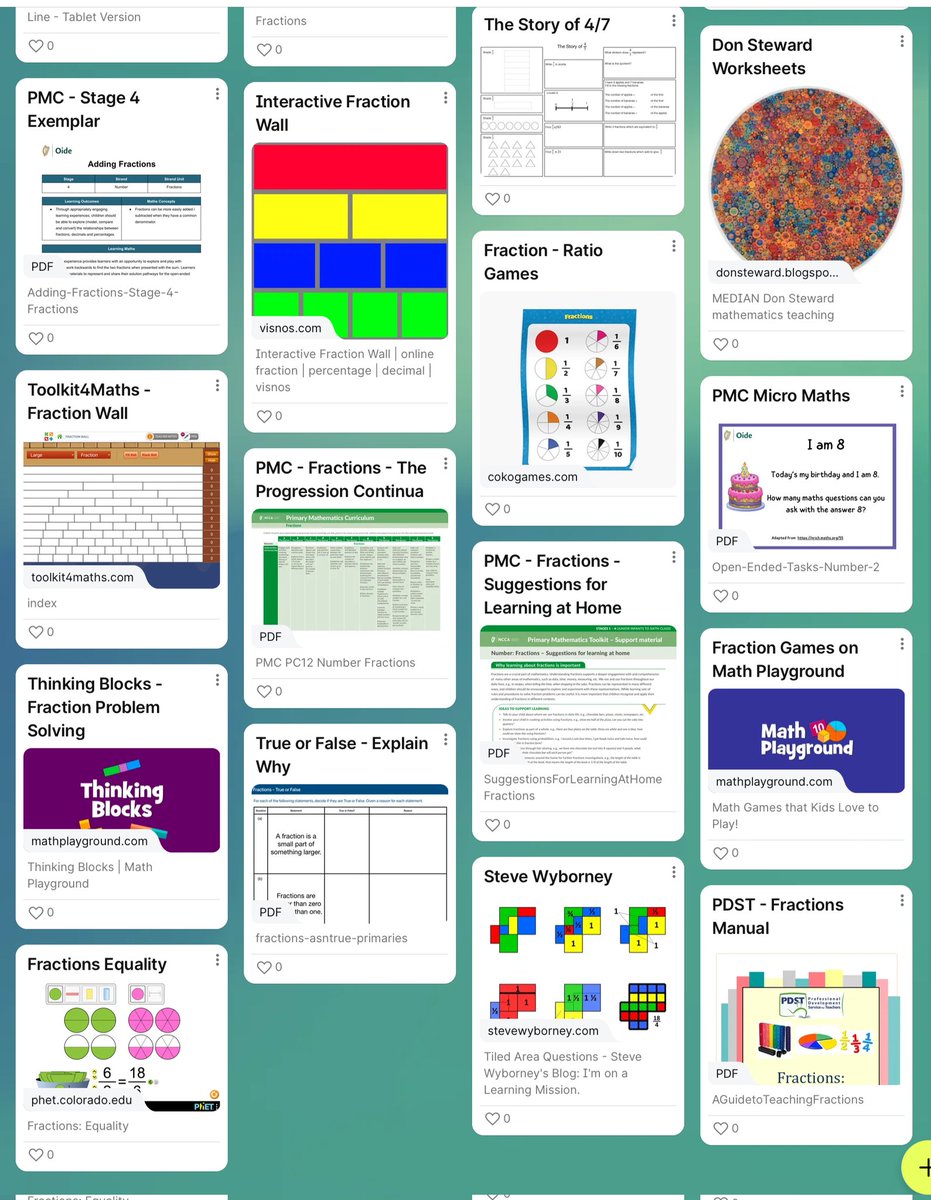 Fiona Farry (@ffarry1) on Twitter photo Padlet of resources for teaching fractions in senior classes: padlet.com/ffarry1/fracti…
<a href="/OidePrimarySTEM/">Oide Primary STEM</a> #pmc #primarymaths Padlet of resources for teaching fractions in senior classes: padlet.com/ffarry1/fracti…
<a href="/OidePrimarySTEM/">Oide Primary STEM</a> #pmc #primarymaths