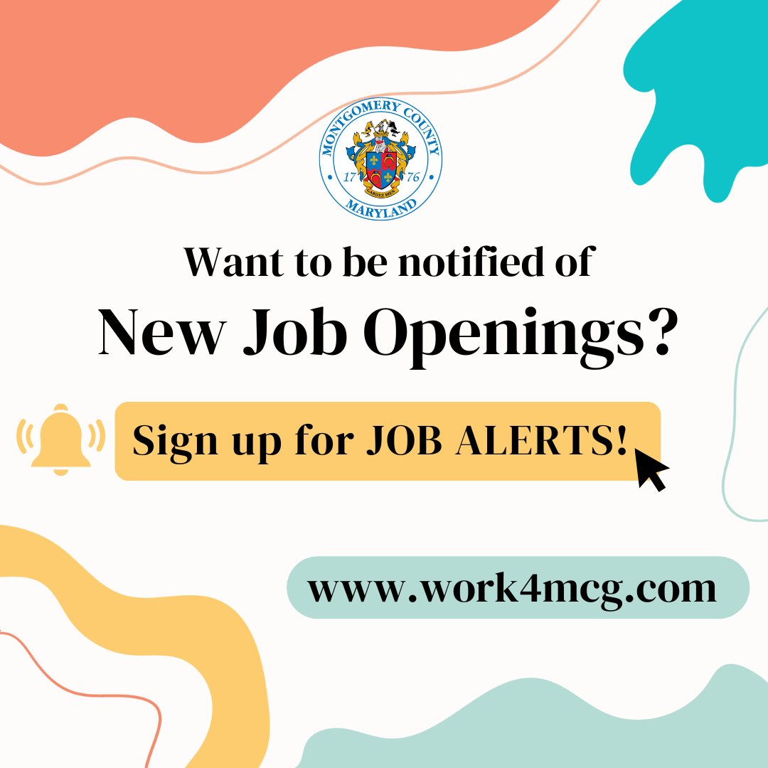 WORK4MCG's tweet image. 📢 Success tip: Become one of the first to be notified when we post a #job in your field! Take a moment today to set up your job #alerts:
➡️governmentjobs.com/careers/montgo…
🔔 Learn more about the #benefits of joining our team and explore #career resources at work4mcg.com!