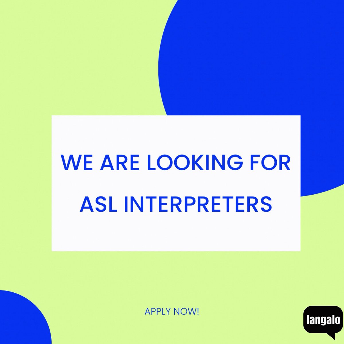 langaloinc's tweet image. We are looking for professional ASL interpreters to join our team. If interested apply here: langalo.com/apply. #ASL #ASLInterpreters #InterpreterJobs