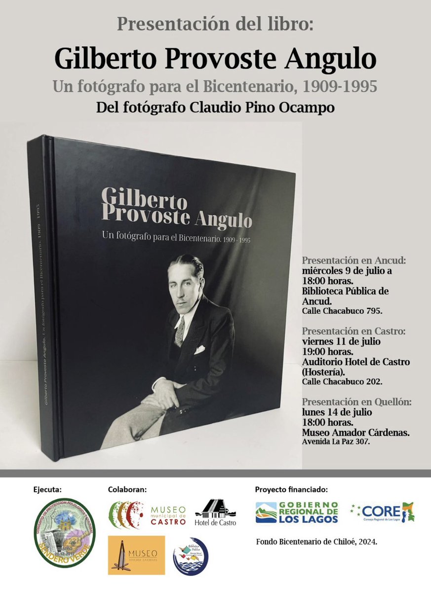 En Ancud,Castro y Quellón #Chiloe lanzamiento del libro de Claudio Pino O.