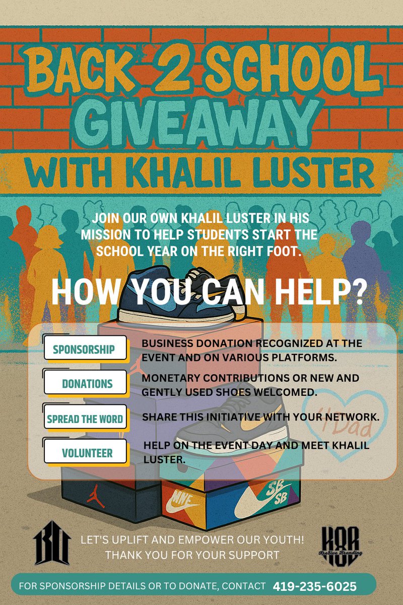 We’re excited to kick off the Khalil Luster Back2School Shoe Giveaway. This year, we’re aiming to make it the biggest and most impactful one yet!