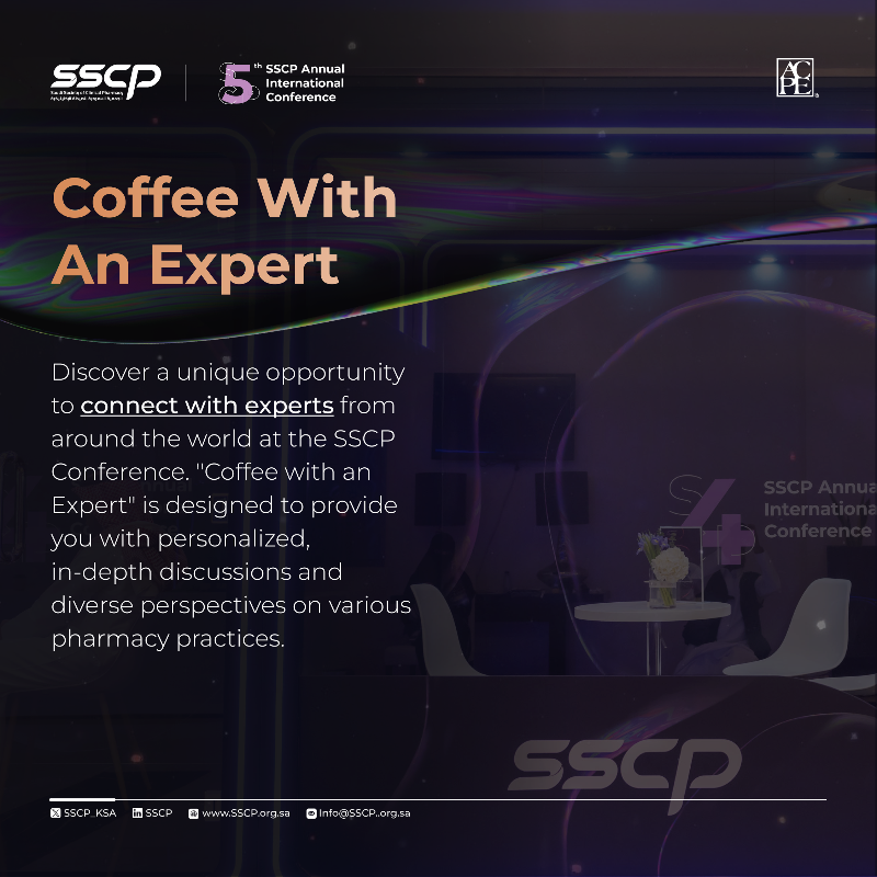 SSCP_KSA's tweet photo. ☕️ Registration is now open for “Coffee with an Expert” !

Take this opportunity to engage in thoughtful discussions with distinguished pharmacy professionals ✨

🔗 Register Now :  https://t.co/1viONvt63c
#SSCP25