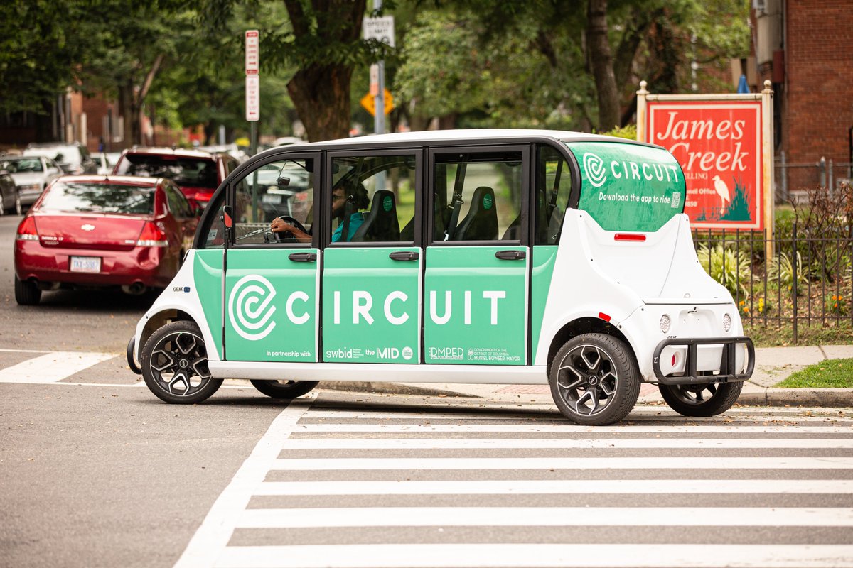 Starting August 1, <a href="/ride_circuit/">Circuit</a> will adjust its service hours to offer FREE on-demand rides in SW and Navy Yard, 10 AM–6 PM daily. Same service area, no cost to ride!
📢 Additionally, as of August 1, Circuit will operate independently from the DC MID as we enter the next phase