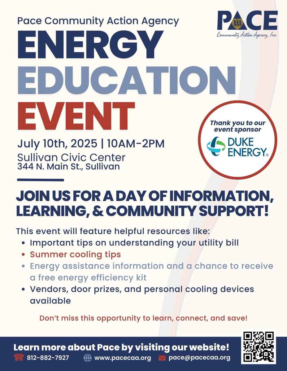 KurtPhegley's tweet photo. The PACE Community Action Agency hosted an Energy Education Event in Sullivan. Participants learned about their utility bill, tips to conserve energy and the resources that are available to assist consumers. The event was sponsored by @DukeEnergy #WeAreDE https://t.co/ZdjJQWY1Kl