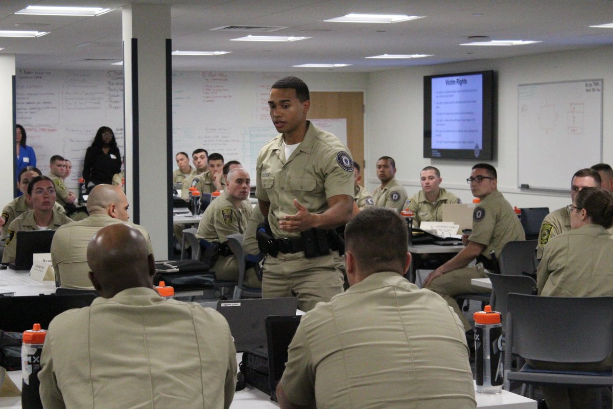 EOPSS's tweet image. Yesterday, the EOPSS Summer Interns got an inside look at how Massachusetts prepares its future public safety professionals. During a visit to the @MassMPTC's Lynnfield facility, interns observed recruit classroom instruction, met service dogs, and participated in hands-on…
