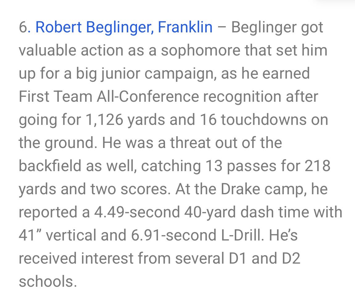Robert Beglinger (@robertbeglinger) on Twitter photo Big thanks to Travis Wilson for the write up and can’t wait for season!!
<a href="/travisWSN/">Travis Wilson</a> <a href="/Drew_Ambrose_/">Drew Ambrose</a> <a href="/saberfootball_/">Franklin Football</a> <a href="/AllenTrieu/">Allen Trieu</a> <a href="/MJ_NFLDraft/">Mark Johnson</a> Big thanks to Travis Wilson for the write up and can’t wait for season!!
<a href="/travisWSN/">Travis Wilson</a> <a href="/Drew_Ambrose_/">Drew Ambrose</a> <a href="/saberfootball_/">Franklin Football</a> <a href="/AllenTrieu/">Allen Trieu</a> <a href="/MJ_NFLDraft/">Mark Johnson</a>
