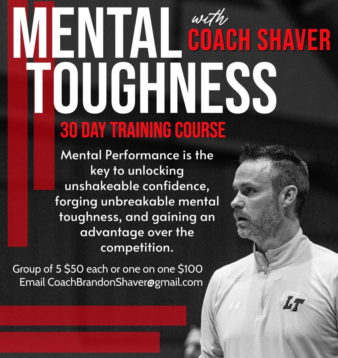 Coach_Shaver1's tweet image. I’m offering Mental Toughness training sessions starting in August. I’ve seen so much success through this course, not just in athletics, but in handling hard things throughout life. If you are looking to raise mentally strong kids this is the program you’ve been looking for.