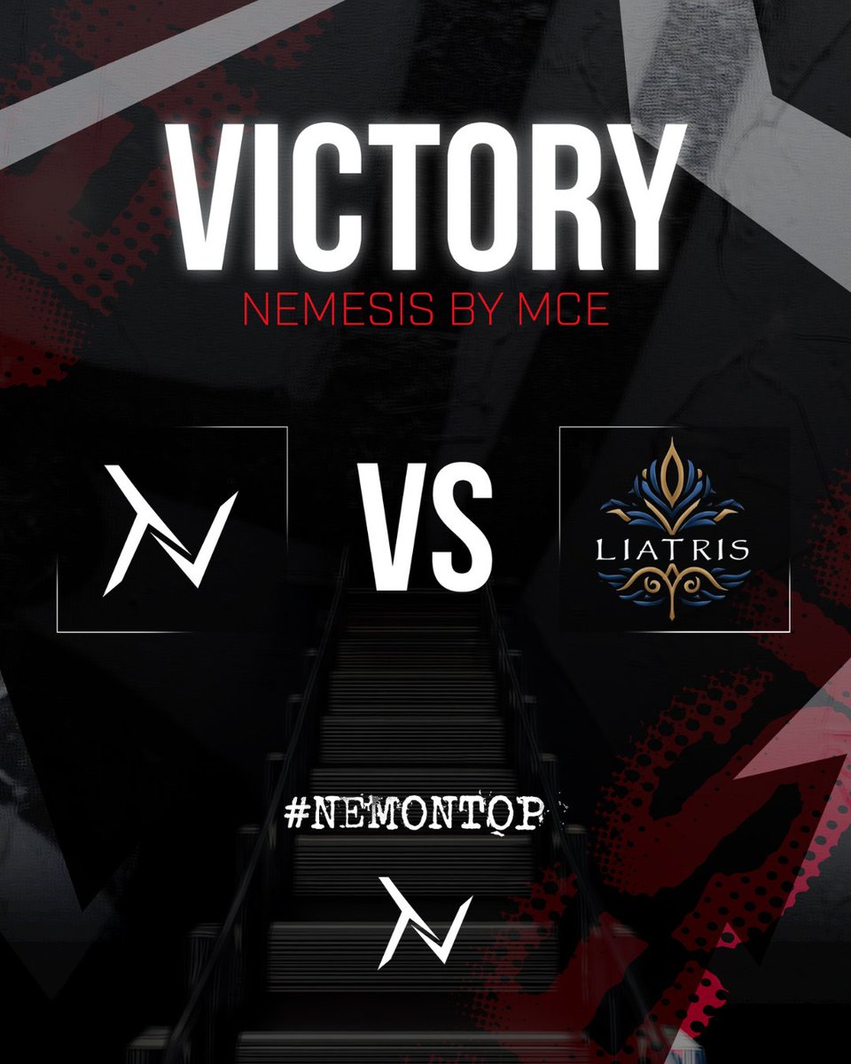 Nemesis (@nem_esport) on Twitter photo VICTORY!
<a href="/WarS_Tournament/">WarS League S1</a> we win our 1st Stage 2 game against <a href="/liatrisgaming/">Liatris Gaming</a> with
2:0
Bank 7:1
Kafe 7:2
Strong performance by
<a href="/elips_v/">Elips</a>
<a href="/AtakanNEM/">Atakan</a>
<a href="/PasiSkillt/">ShyukiNEM</a>
#YxqczNEM
Great 1st game from @Toieerated for Nemesis💪 VICTORY!
<a href="/WarS_Tournament/">WarS League S1</a> we win our 1st Stage 2 game against <a href="/liatrisgaming/">Liatris Gaming</a> with
2:0
Bank 7:1
Kafe 7:2
Strong performance by
<a href="/elips_v/">Elips</a>
<a href="/AtakanNEM/">Atakan</a>
<a href="/PasiSkillt/">ShyukiNEM</a>
#YxqczNEM
Great 1st game from @Toieerated for Nemesis💪