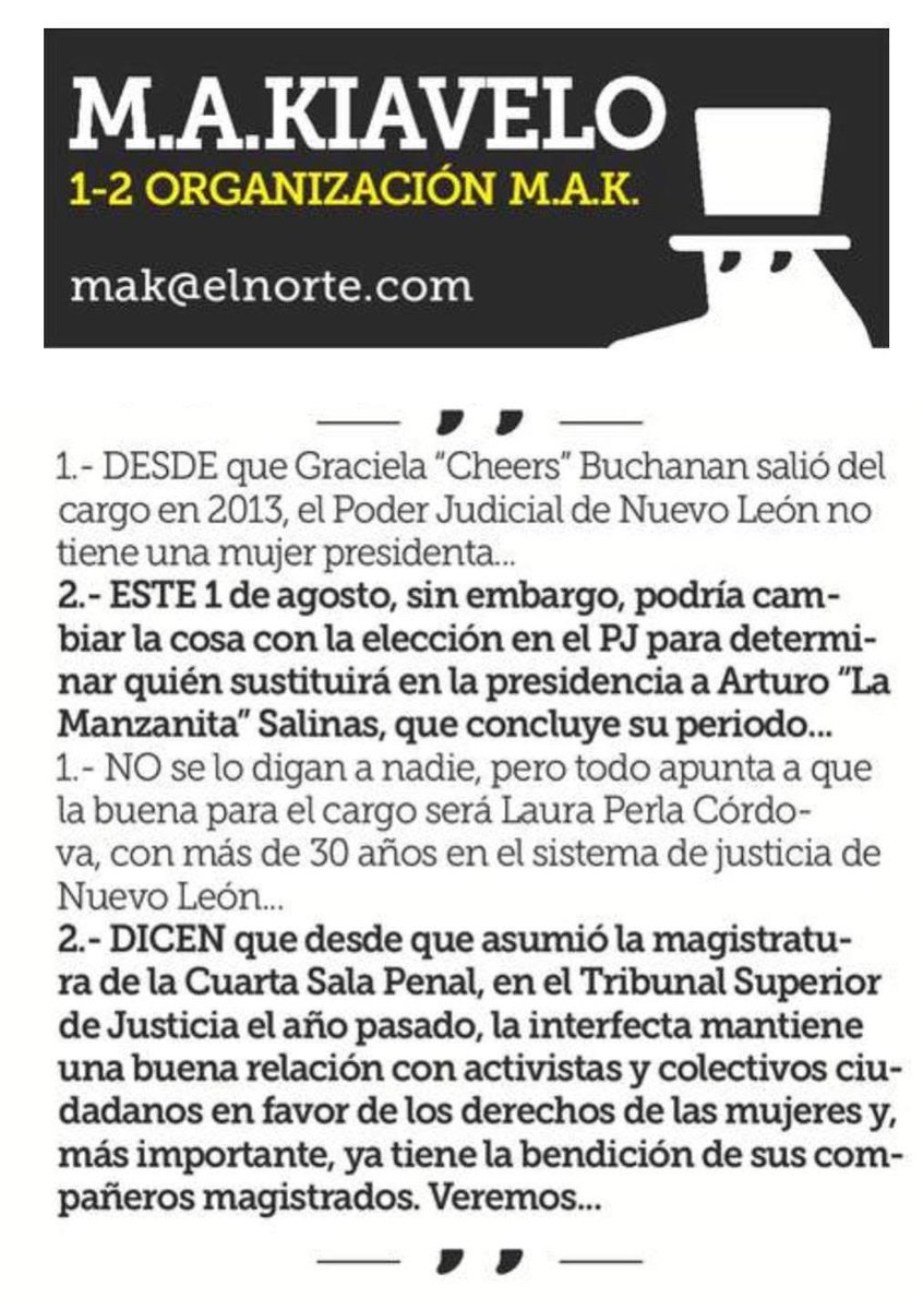 Raymundo Ramírez Pompa CORRUPCIÓN en NUEVO LEÓN (@rramirezpompa) on Twitter photo ⚠️ ALERTA ⚠️⚠️ <a href="/AdrianDeLaGarza/">Adrián de la Garza</a> Pretende imponer a una de sus “asistentes” de como nueva Presidenta del <a href="/poderjudicialnl/">Poder Judicial NL</a> SIN CARRERA JUDICIAL ! … todo el poder concentrado en el PRI , … controlan la Fiscalía del Estado, El Congreso de N.L. , El Poder Judicial , La alcaldía de ⚠️ ALERTA ⚠️⚠️ <a href="/AdrianDeLaGarza/">Adrián de la Garza</a> Pretende imponer a una de sus “asistentes” de como nueva Presidenta del <a href="/poderjudicialnl/">Poder Judicial NL</a> SIN CARRERA JUDICIAL ! … todo el poder concentrado en el PRI , … controlan la Fiscalía del Estado, El Congreso de N.L. , El Poder Judicial , La alcaldía de