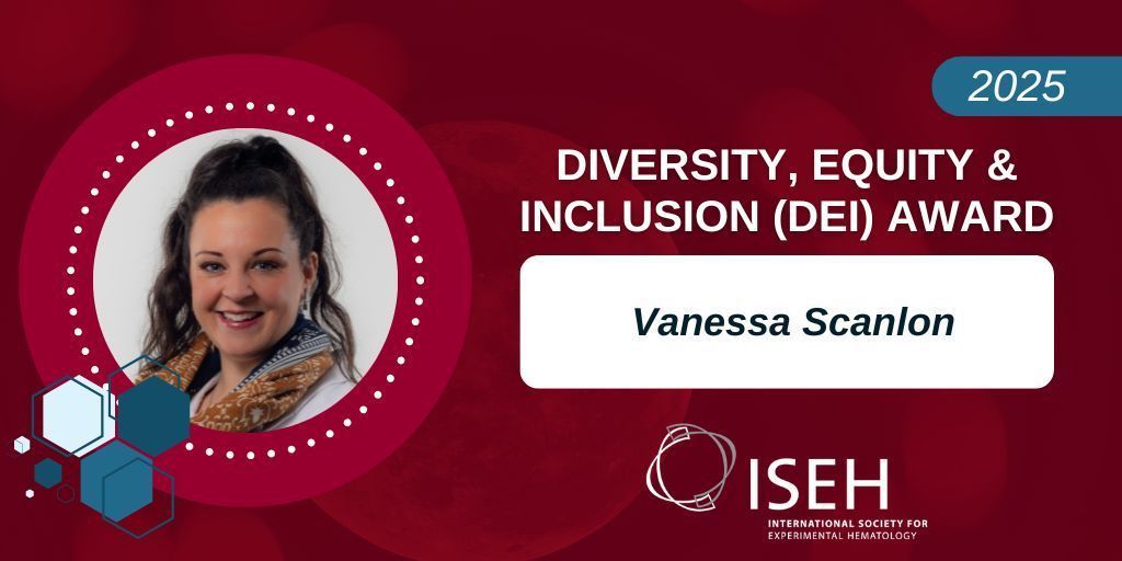 ISEHSociety's tweet image. The Interview Spotlight Series concludes with the Leadership in Diversity, Equity and Inclusion Award Winner @VanessaScanlon. Watch her incredible interview with insights on fostering inclusive lab environments and programs. simplyblood.org