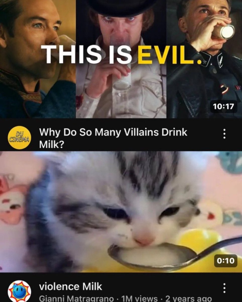 Catsillyness's tweet image. Evil milk