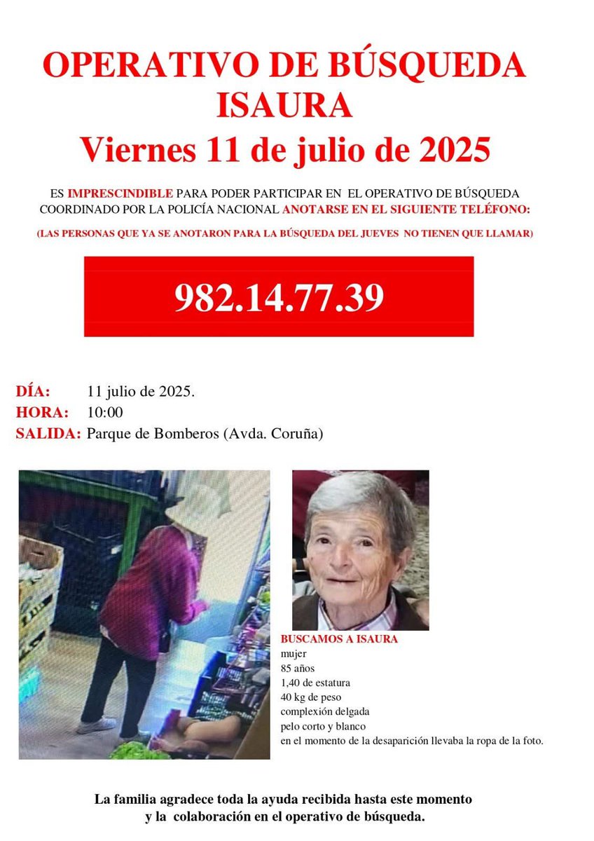 Seguimos en su busca. Ayudadnos por favor. Tenemos que encontrarla!!