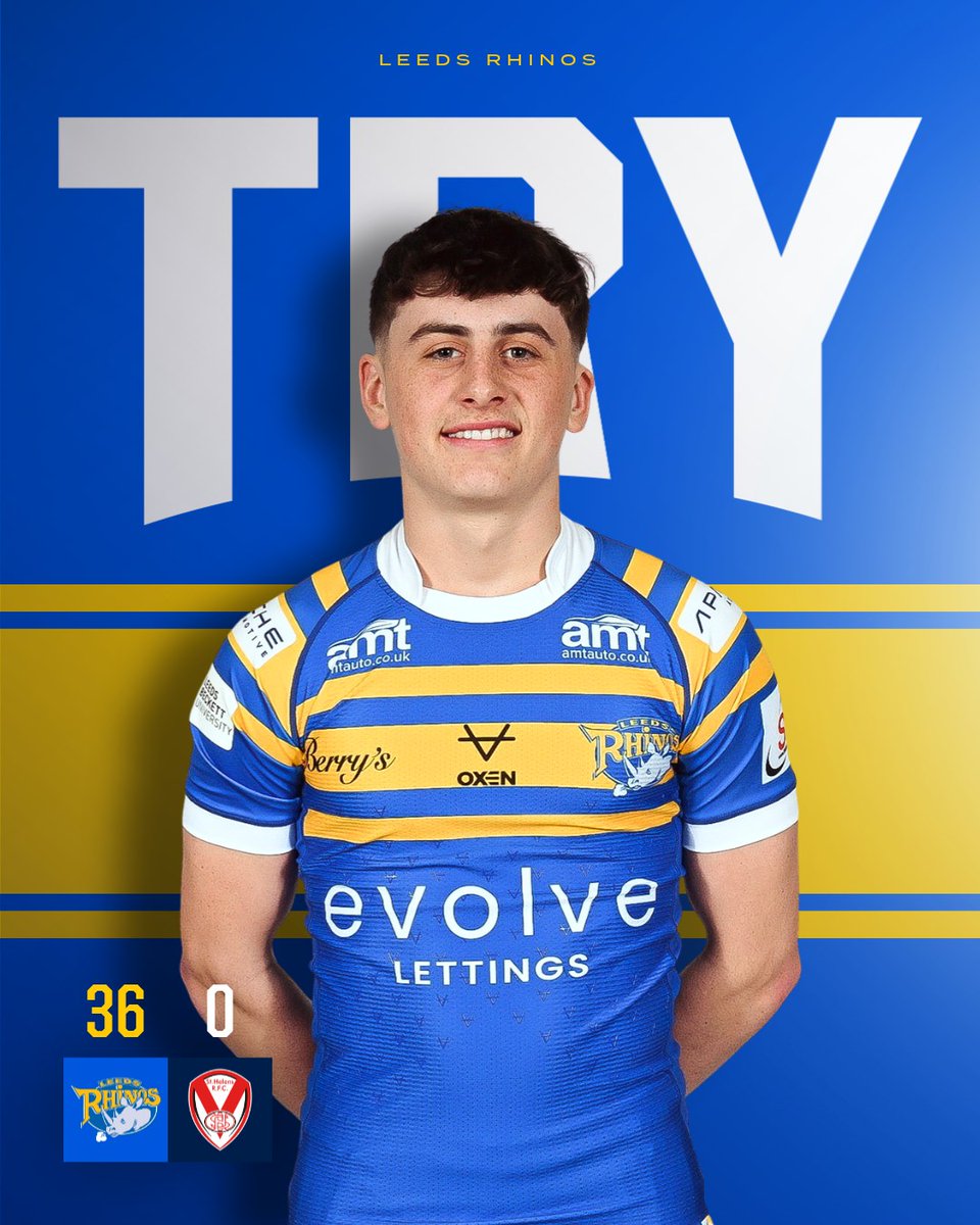 HAT TRICK BROWN!
Our number six has three as he connects with Harry Smith to score under the posts!

Rhinos U18s 36 - 0 Saints U18 75'