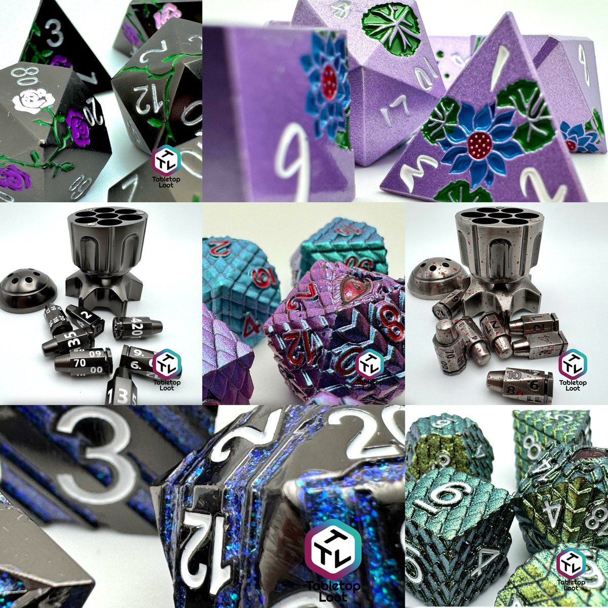 New color variations have been added to a handful of existing designs!! Dragon Eye, The Comet, Lotus Pond, Rose Garden and Atomic Ammo all have new colors!!