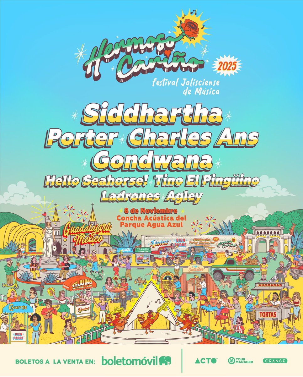 🚨Nuevo festival en Guadalajara #hermosocarinofest con <a href="/IamSiddhartha/">Siddhartha</a> <a href="/PorterOficial/">Porter Oficial</a> <a href="/charlesans/">Charles Skinny</a> <a href="/GondwanaChile/">GONDWANA</a> <a href="/HelloSeahorseMX/">Hello Seahorse!</a> e <a href="/tinoelpinguino/">Franco Genel </a> @ladronesmx en la Concha Acústica Guadalajara 
🎟️ precios más info próx 👉 messenger.com/channel/tokinr…