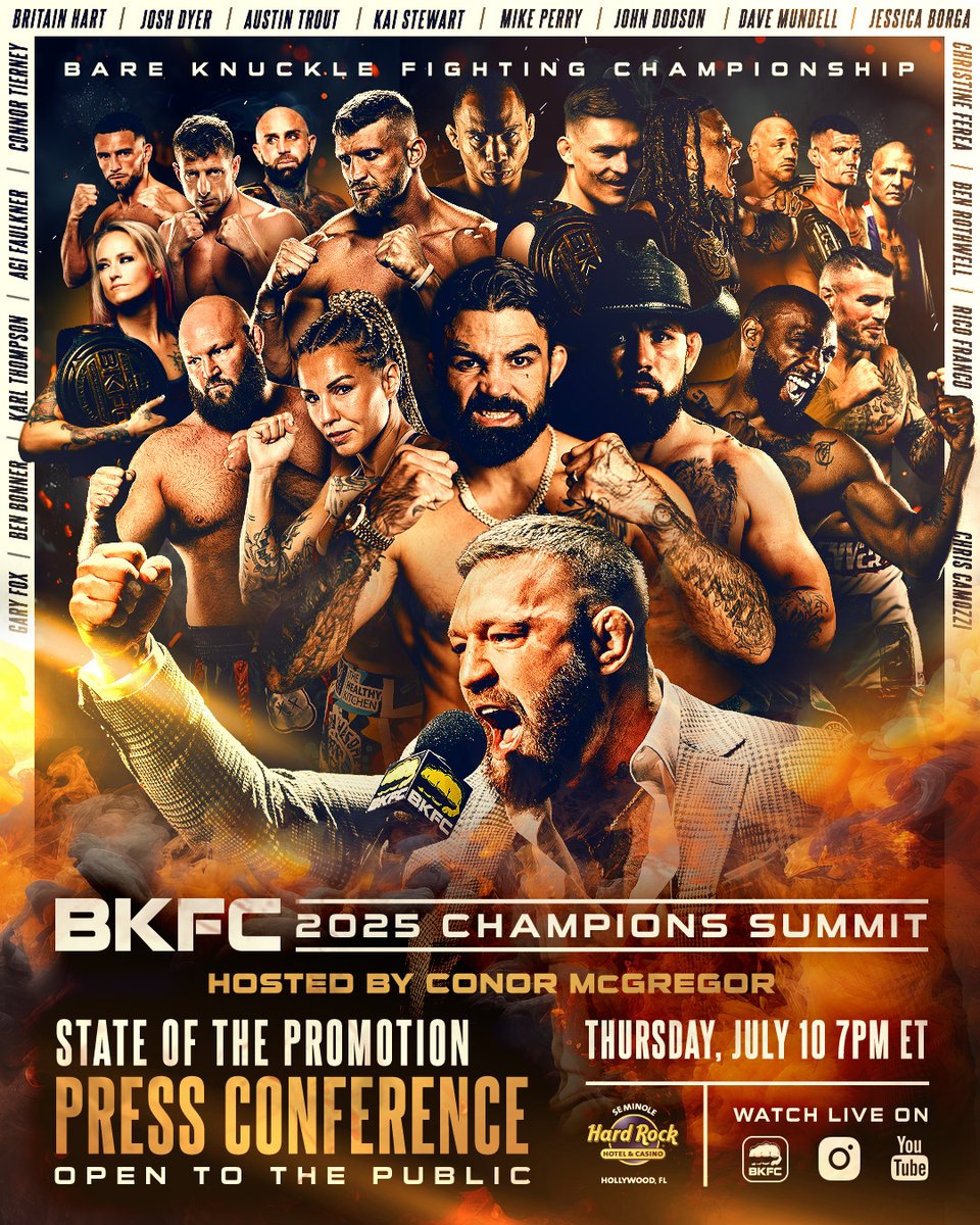 BernieBahrmasel's tweet image. Combat Sports Media From All Over the World Attending Tonight in Hollywood, FL.
Watch LIVE on The BKFC App - 7pm ET!