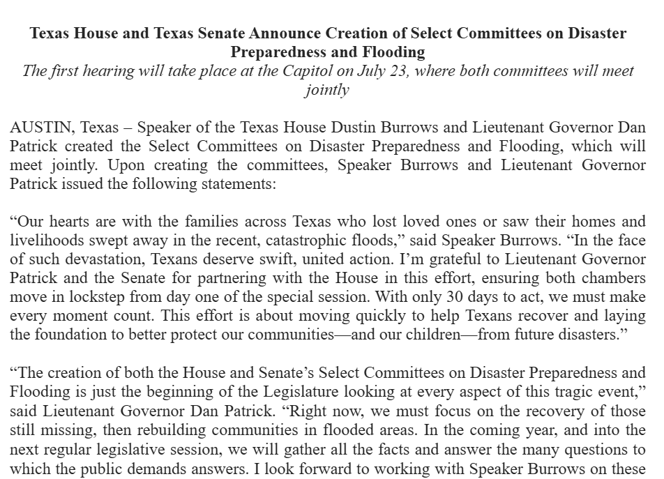 JohnnieMo's tweet image. Inbox: No chair or members for the new panel announced but first hearing is July 23 at the Capitol, followed by one in Kerrville. #txleger