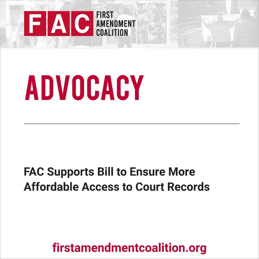 FACoalition's tweet image. The press & public should not be priced out of public records. FAC & a press coalition are supporting AB 1524, a bill in the California Legislature that would ensure anyone can make copies of publicly available documents using their own devices and avoid paying steep fees.