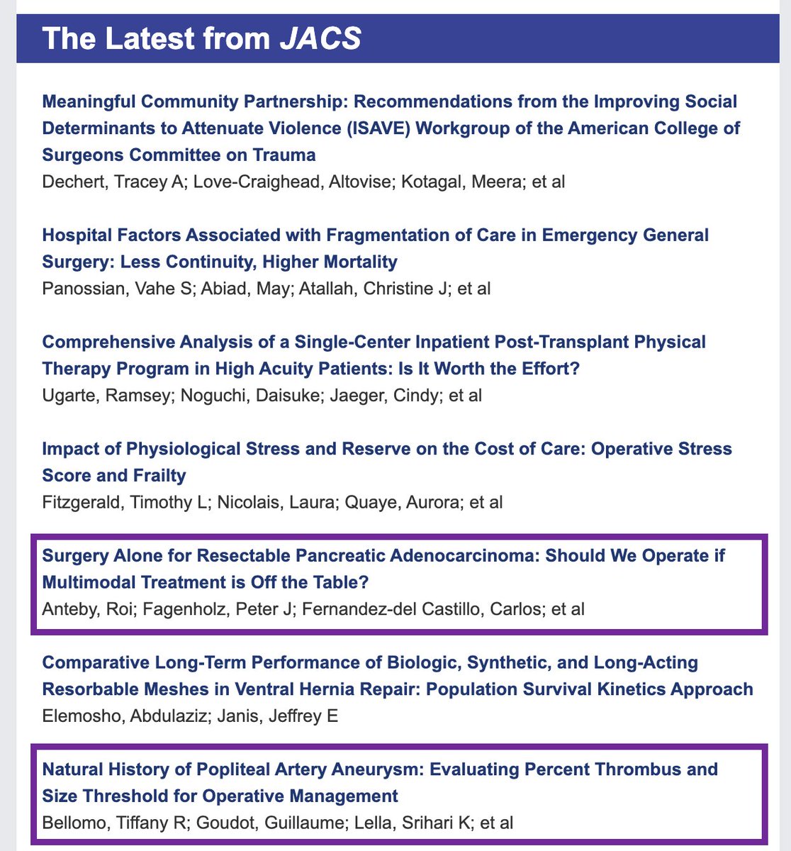 Tiffany Bellomo (@bellomotiffany) on Twitter photo Side by side on night shifts to side by side in <a href="/acsJACS/">Journal of the American College of Surgeons (JACS)</a> — it’s incredible to watch you achieve it all <a href="/RoiAnteby/">Roi Anteby</a>. Thank you <a href="/AnahitaDua/">Anahita Dua MD MS MBA FACS</a> for supporting my work: should we use size, percent thrombus, or both to guide popliteal artery aneurysm management? journals.lww.com/journalacs/abs… Side by side on night shifts to side by side in <a href="/acsJACS/">Journal of the American College of Surgeons (JACS)</a> — it’s incredible to watch you achieve it all <a href="/RoiAnteby/">Roi Anteby</a>. Thank you <a href="/AnahitaDua/">Anahita Dua MD MS MBA FACS</a> for supporting my work: should we use size, percent thrombus, or both to guide popliteal artery aneurysm management? journals.lww.com/journalacs/abs…