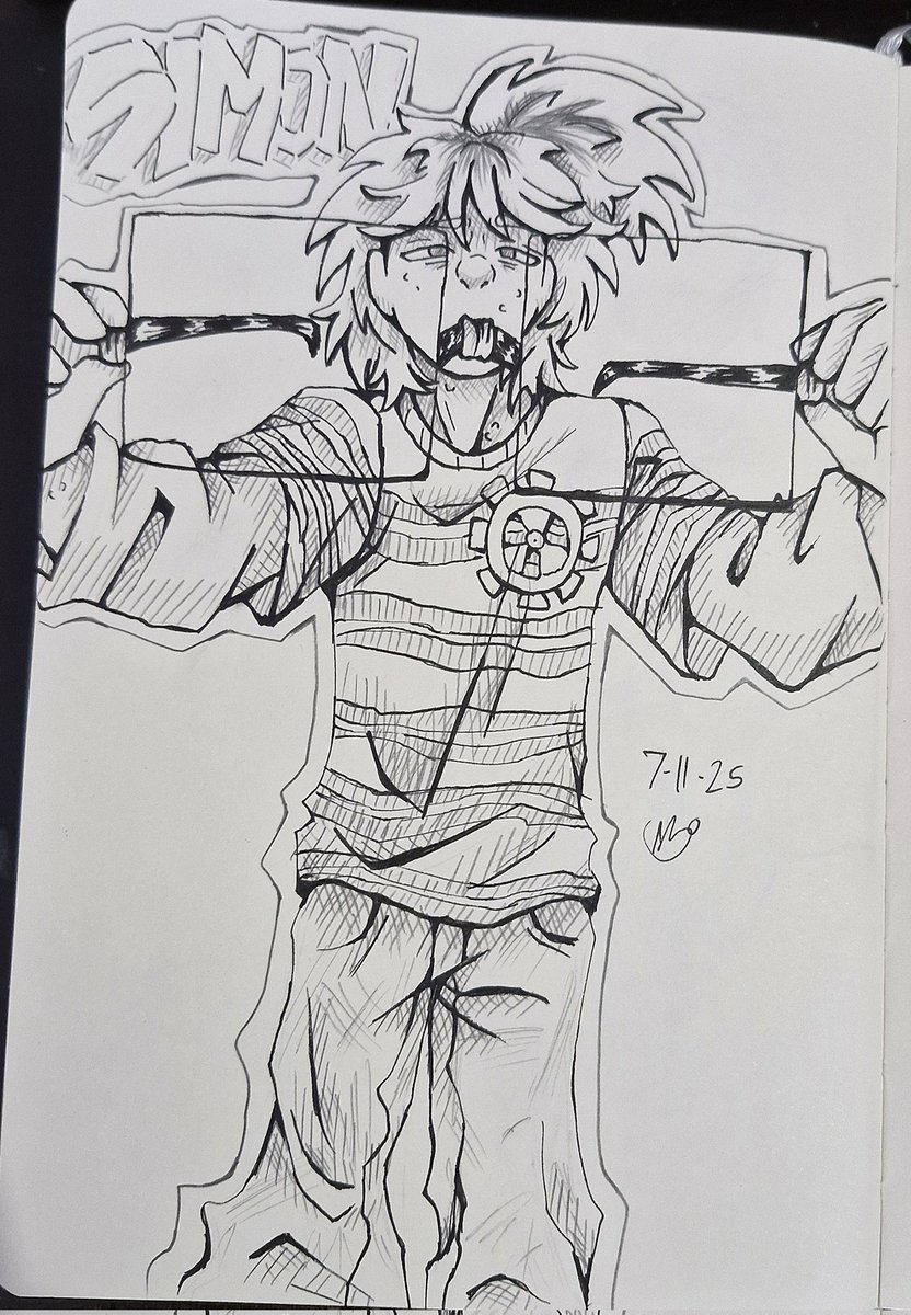 UnknownAliias's tweet image. One more attack for the day !! Silly sketch attack because I miss traditional art 💔
OC by @ari.your.local.alien on Insta
.
.
#artfightattack #artfight #artfight2025 #teamfossil #teamfossils #art #illustration #traditionalart