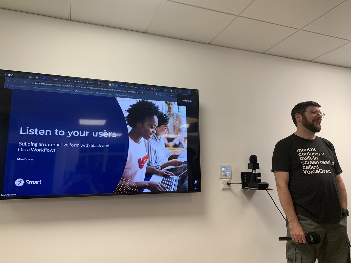 Last but not very much not least, Mike Dowler… talking automations with #OktaWorkFlows and #Slack