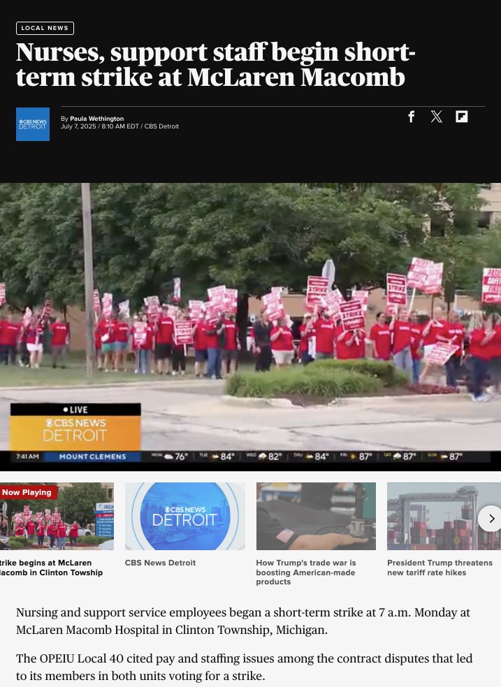 SenGaryPeters's tweet image. Standing in solidarity with the hundreds of men and women of OPEIU 40 on strike in Mt. Clemens. Everyone deserves fair wages and working conditions.