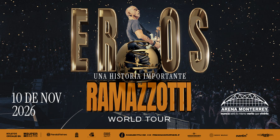 Arena Monterrey (@arenamtyoficial) on Twitter photo ¡ <a href="/RamazzottiEros/">Eros Ramazzotti</a> regresa a los escenarios! Con su nueva gira #UnaHistoriaImportante para emocionarnos con sus grandes éxitos y nuevas canciones.
📆10 de noviembre de 2026
📍#ArenaMonterrey
¡No te lo pierdas!
Boletos ya disponibles en superboletos.com y en 📲 SuperFan. ¡ <a href="/RamazzottiEros/">Eros Ramazzotti</a> regresa a los escenarios! Con su nueva gira #UnaHistoriaImportante para emocionarnos con sus grandes éxitos y nuevas canciones.
📆10 de noviembre de 2026
📍#ArenaMonterrey
¡No te lo pierdas!
Boletos ya disponibles en superboletos.com y en 📲 SuperFan.