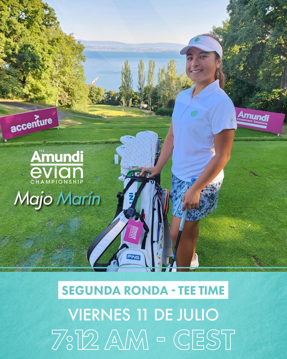 Salidas para la segunda ronda: Majo 🇨🇴 por la mañana y Clarisa 🇲🇽 por la tarde. 

🔹 Podrán seguirlas a través del leaderboard oficial ⬇️
lpga.com/tournaments/th…

#EvianChamp #WALAgolf