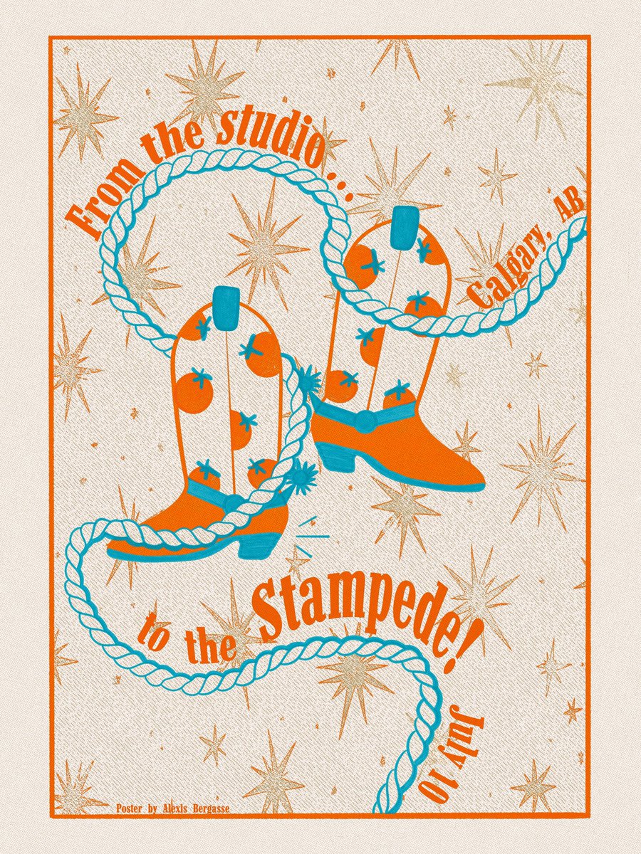 bleacherstour's tweet image. From the studio to the stampede… live at the Coca Cola stage at 9:30pm 🍅 poster by @alexisbergasse