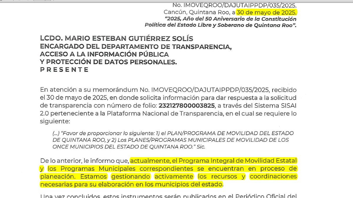 Dmas AC (@acdmas) on Twitter photo Nosotros llevamos pidiendo PLAN DE MOVILIDAD ESTATAL y de los Municipios por AÑOS.. y NADA
Ahora dicen que están gestionando recursos.. para las cosas importantes no hay dinero:
#movilidadQroo
Por eso exigimos apruebe el <a href="/CongresoQRoo/">Congreso del Estado de Quintana Roo</a> la #LeyMovilidadSustentable, para que no Nosotros llevamos pidiendo PLAN DE MOVILIDAD ESTATAL y de los Municipios por AÑOS.. y NADA
Ahora dicen que están gestionando recursos.. para las cosas importantes no hay dinero:
#movilidadQroo
Por eso exigimos apruebe el <a href="/CongresoQRoo/">Congreso del Estado de Quintana Roo</a> la #LeyMovilidadSustentable, para que no