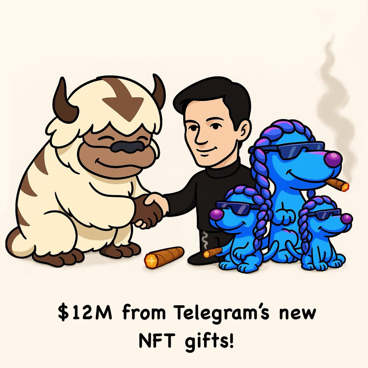 🚀 <a href="/durov/">Pavel Durov</a> &amp; <a href="/SnoopDogg/">Snoop Dogg</a> made $12M from Telegram’s new NFT gifts!

Nearly 1M unique NFTs sold out in record time.

Secondary market trading is about to begin - and Durov says it’s gonna be wild. 👀