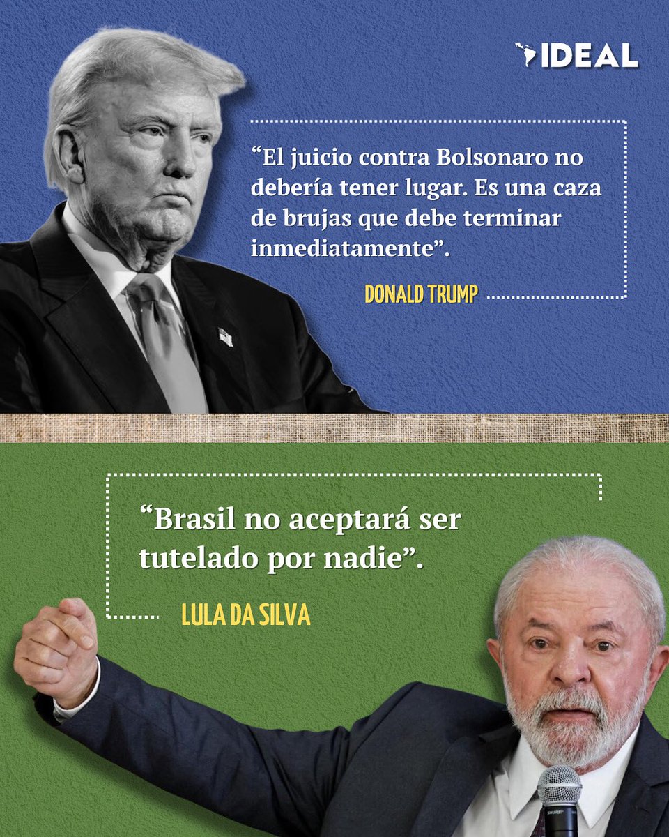 InstitutoIDEAL_'s tweet image. 🇧🇷 Desde su regreso al poder, @DonaldTrump ha convertido los aranceles en armas de intimidación política. Hoy, no solo amenaza con represalias sino que defiende a @jairbolsonaro
Por su parte, @LulaOficial afirma que responderá al arancel del 50%: "Brasil es un país soberano,…