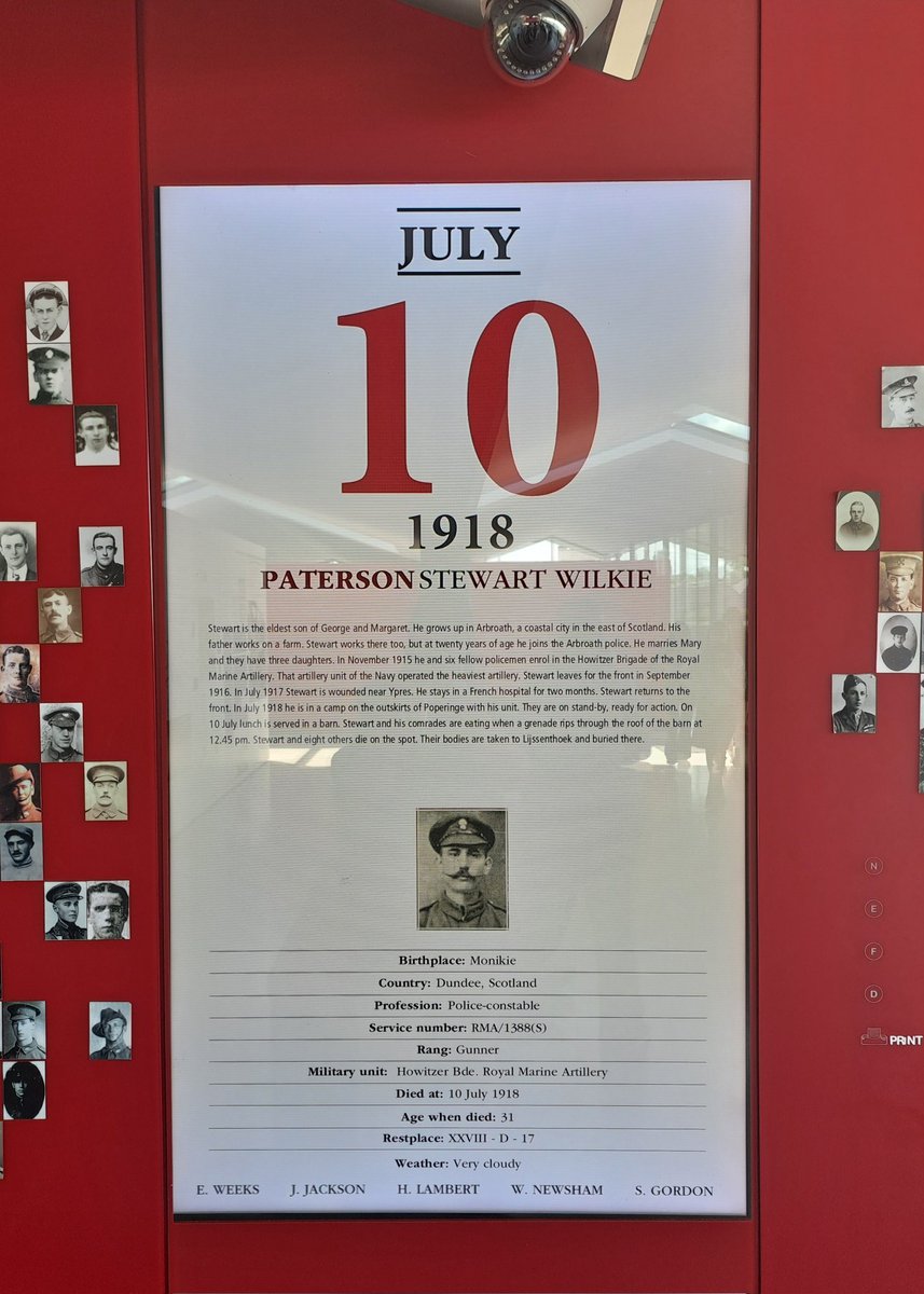 A great day today with <a href="/HTAPriorslee/">Holy Trinity Academy</a>, starting at Lijssenthoek and focusing on Medicine in the First World War. 
Today's casualty in the visitor centre was Gunner Stewart Wilkie Patterson, killed by a grenade along with 8 others.