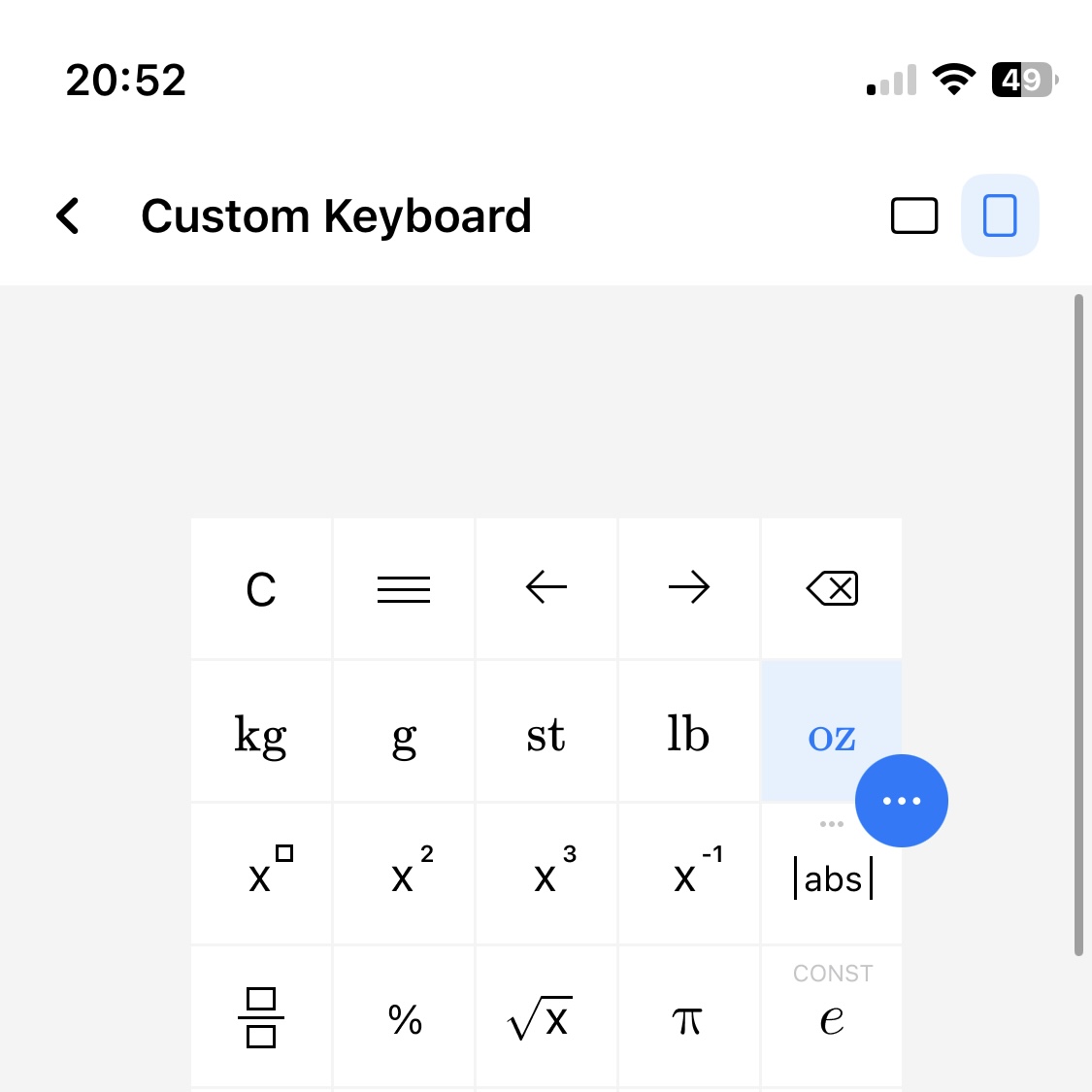 Finally got the new TechniCalc update out! My favourite feature is the ability to add units to the keyboard. TechniCalc always supported unit-based maths, but having units accessible like this makes so much nicer to use. Use the new builtin Woodworking layout, or design your own!
