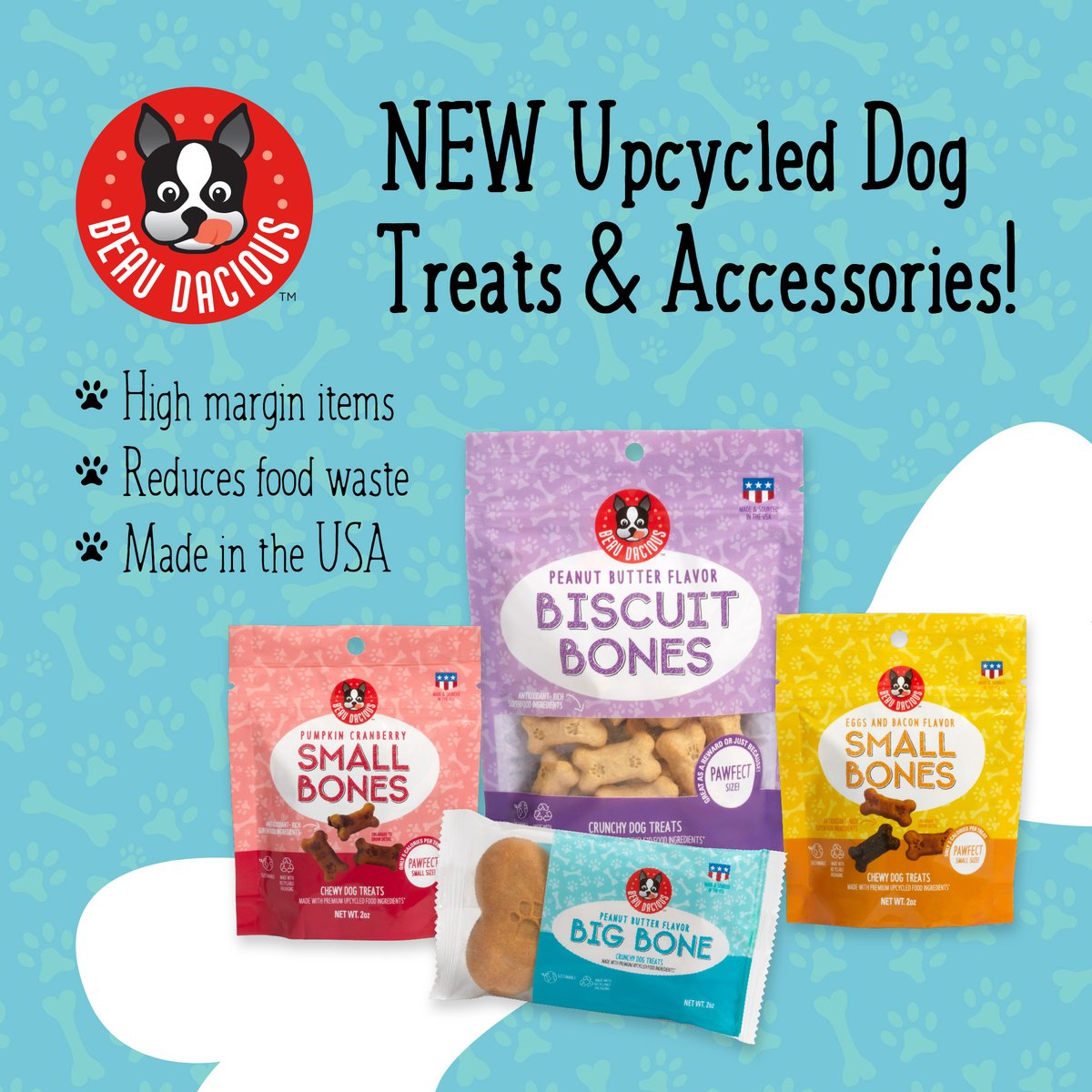 Beau Dacious -part of McLane's Consumer Value Products (CVP) family- just hit shelves! Made in the USA with 40% upcycled ingredients, these pup-friendly treats deliver high quality at a low cost. Fetch yours by reaching out to your McLane sales rep. beaudaciousbiscuits.com