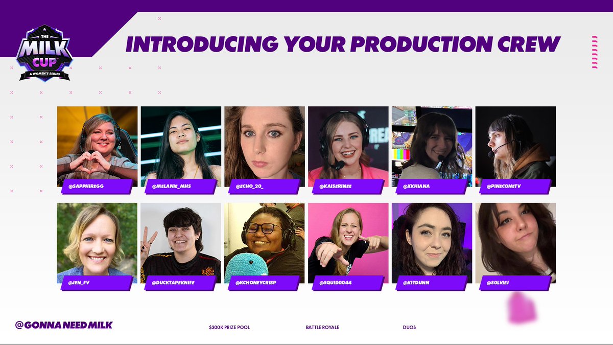 The dream team behind the stream 💭

Meet the incredible production crew behind <a href="/GonnaNeedMilk/">Milk</a> #TheMilkCup Series 2 Main Event! 🥛