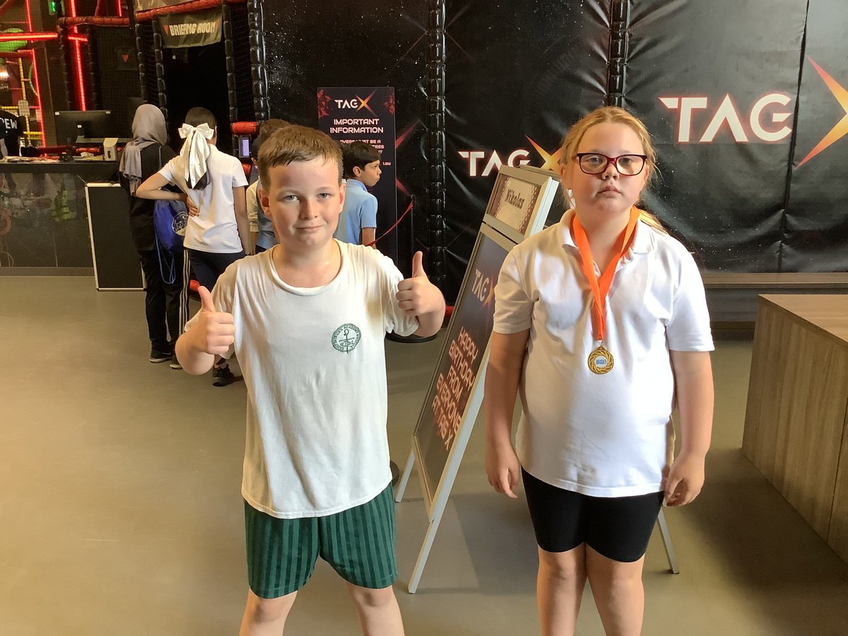 StPatricks_PE's tweet image. Our Year 5/6 Sports Leaders enjoyed a brilliant morning at Tag-X today as a thank you for leading physical activities in the school playground. We are grateful for all you do! Thank you @SGNKssp for this fantastic opportunity!
