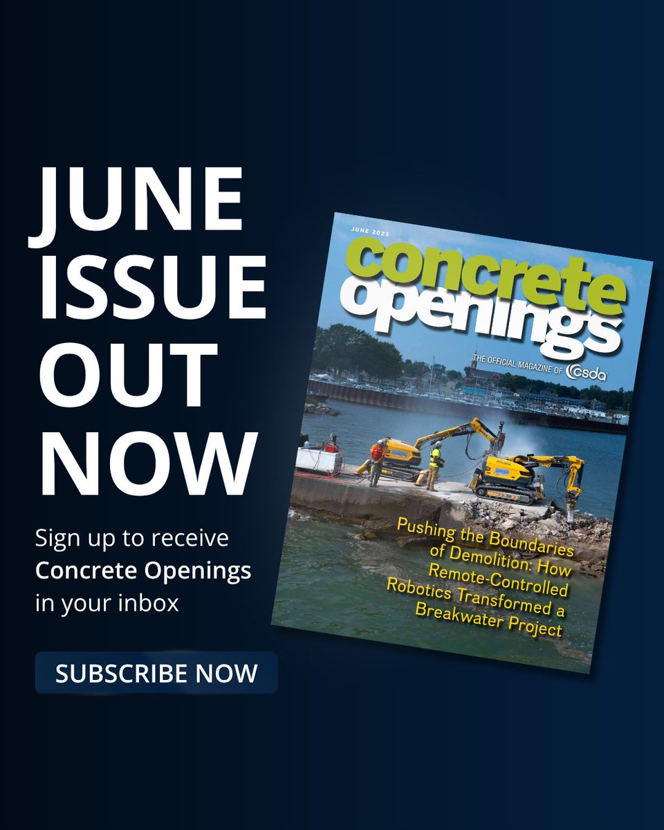 Explore how remote-controlled robotics are redefining demolition in the latest issue of Concrete Openings — CSDA’s official magazine.
📥 Sign up to receive it in your inbox:
🔗 csda.org/page/concrete_…