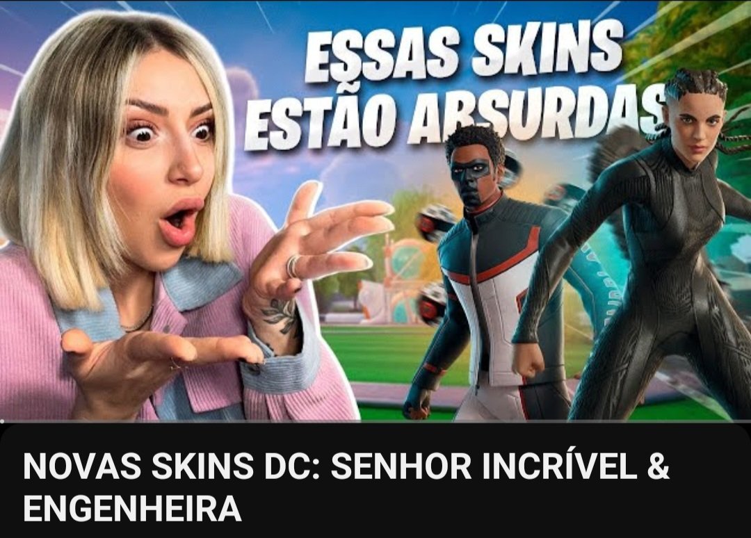 Eu estava procurando um vídeo no YouTube para ver os novos cosméticos da DC que chegam a loja hoje. E sem querer acabei encontrando o vídeo dela, um excelente vídeo, sempre fazendo um ótimo trabalho, eu recomendo! #Fortnite 

youtu.be/wr4jDnzTQYQ?si… 

🎥 <a href="/letiltz/">letiltz</a>
