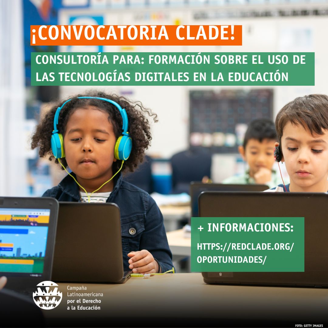 redclade's tweet image. 📌 Convocatoria a Consultoría: Formación sobre el uso de las tecnologías digitales en la educación
📌 Manifestación de interés: 27/07/2025 todo el día.
📝 Lee la convocatoria completa: redclade.org/oportunidades/