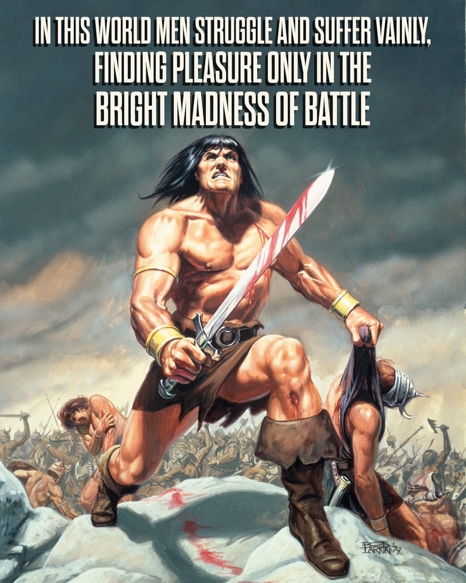 conanbycrom's tweet image. What say you, Cimmerian warriors? Does this quote ring true to your battle-hardened hearts? Speak your mind in the comments, and let your voices be heard!
Artist: Bob Larkin
