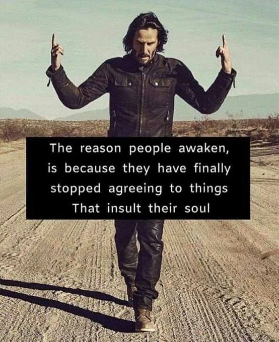 The reason people awaken, is because they finally stopped agreeing to things That insult their Soul.  ❤️🙏