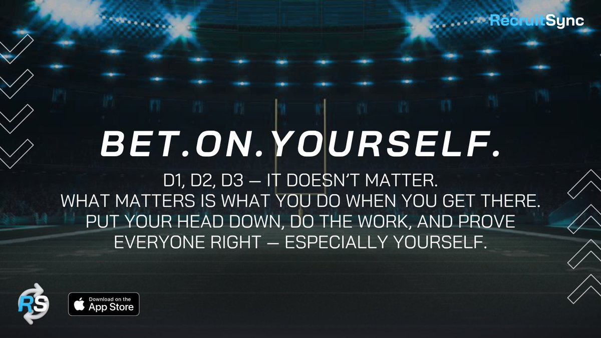 RecruitSync's tweet image. Athletes stress about D1 vs. D2 vs. D3 — but the truth is, success isn’t about the level. It’s about the mindset.
Keep that in mind as you use RecruitSync to find the school that’s right for you. #RecruitmentDoneRight #RecruitSync