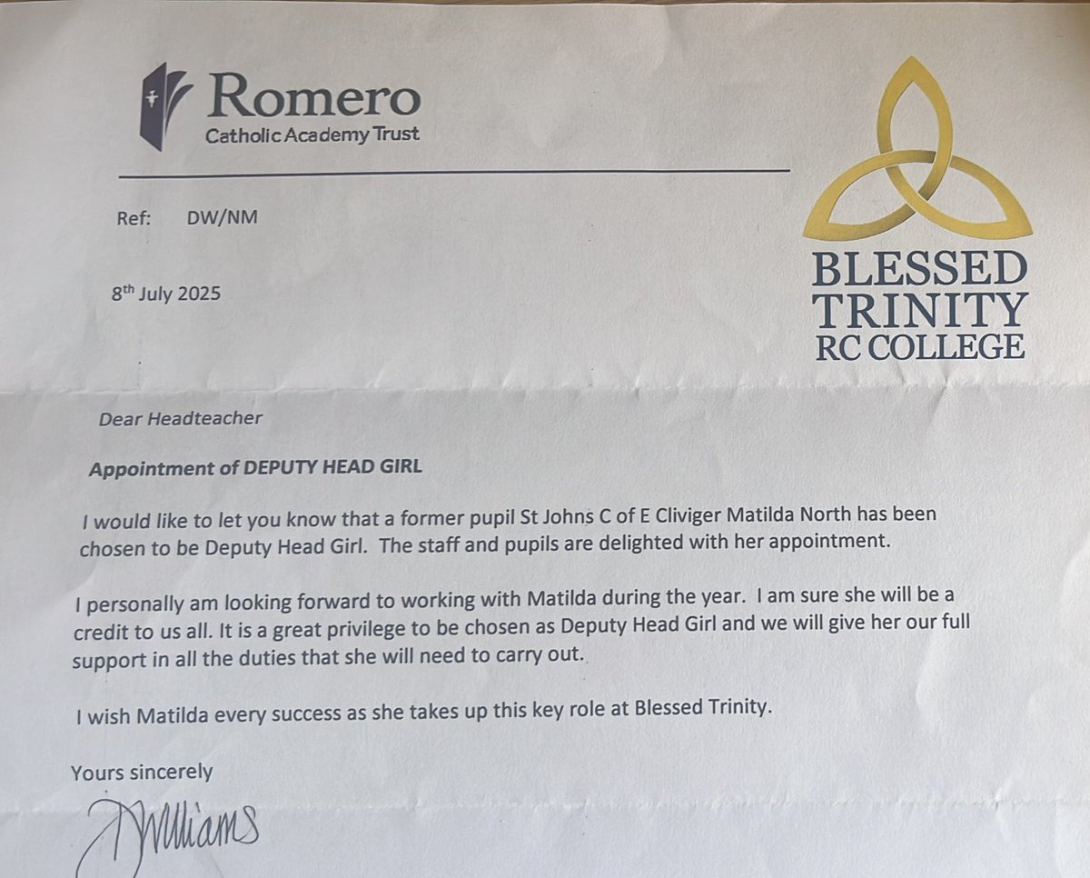 ClivigerPrimarySchool (@clivigerschool) on Twitter photo One proud Primary Headteacher tonight and Cliviger family. This young lady has been made Deputy Head Girl <a href="/BTRCCinfo/">Blessed Trinity RCC</a> So proud of our past pupil and the person she has become. She will be amazing!!! One proud Primary Headteacher tonight and Cliviger family. This young lady has been made Deputy Head Girl <a href="/BTRCCinfo/">Blessed Trinity RCC</a> So proud of our past pupil and the person she has become. She will be amazing!!!